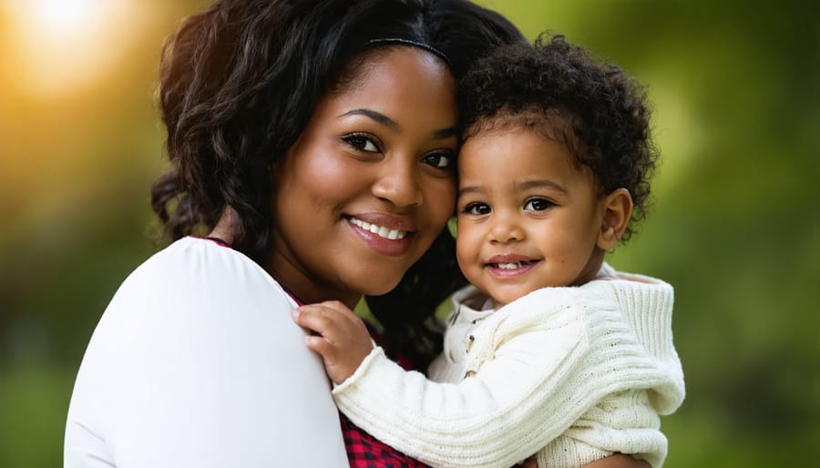 Happy mother and daughter spending quality time together in park