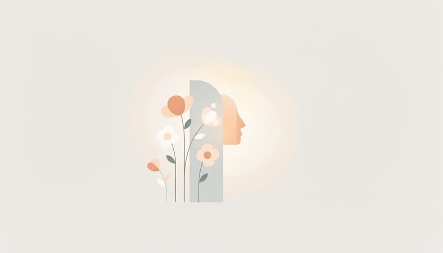 Single mother holding wildflowers in golden hour sunlight with a hopeful expression